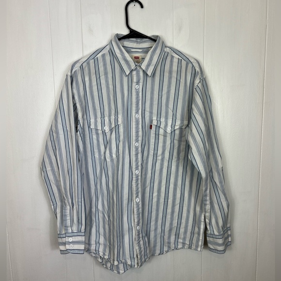 Levi’s Oversized Striped Button Down Shirt Sz M - Picture 1 of 7